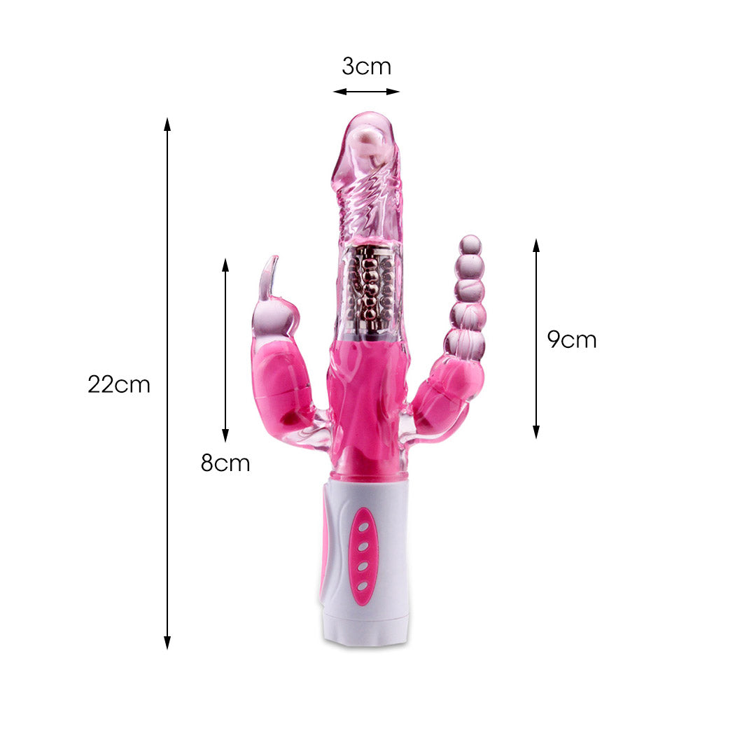 Double Rabbit Female Adult Sex Toy Vibrator G-Spot Dildo Clit Anal Massager Pink