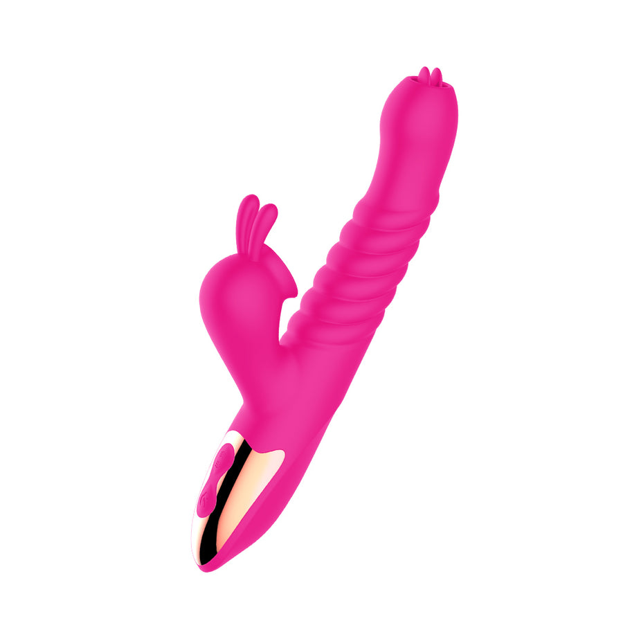 Vibrator Tongue Licking Sucking Thrusting Heating Dildo Women Adults Sex Toy