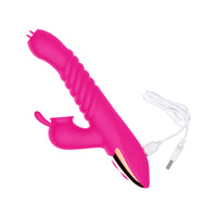 Vibrator Tongue Licking Sucking Thrusting Heating Dildo Women Adults Sex Toy